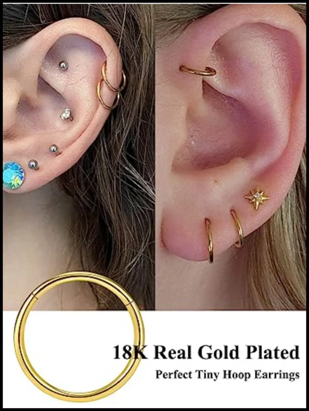Titanium Nose Rings Hoop 20G 18G 16G 14G 12G Septum Clicker Cartilage Earring